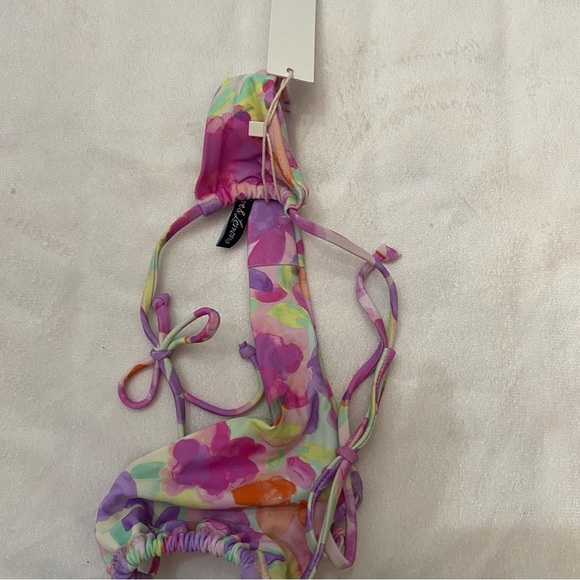 New! For Love And Lemons Colorful Floral Cydney Thong Bikini Bottom 1938 - Picture 5 of 10